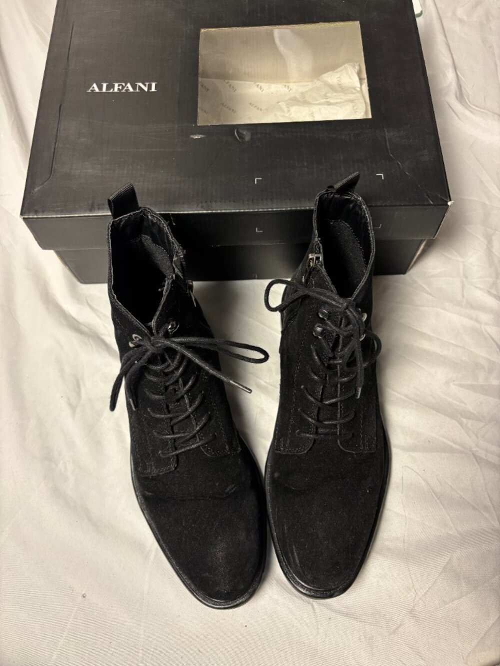 Alfani JoeyBK Black Suede Lace-Up Ankle Boots Men’s Size US 8